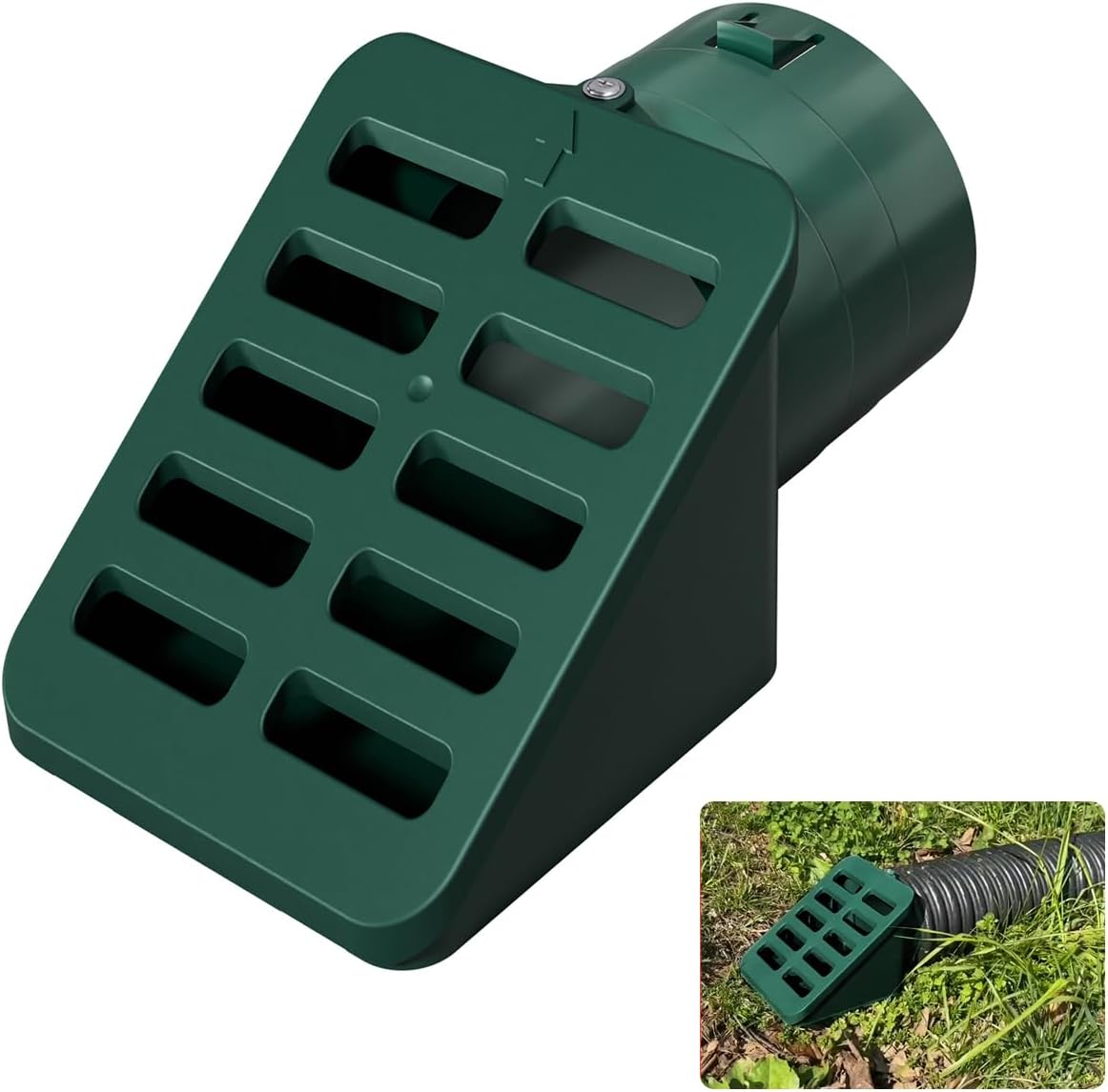 Outdoor Drain Cover for 4" Corrugated Pipe, Angled French Drain Emitter | 4" Universal French Drain Cover, Yard Drain Emitter for Sump Pump, Fits 4" SCH 40, 4" SDR 35 and 4" Corrugated Pipe