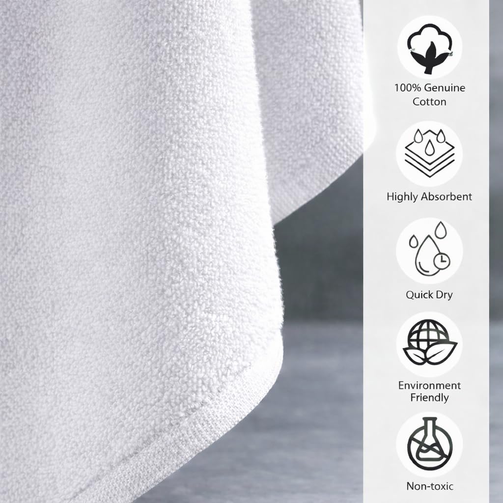 Caramont Set di 6 Asciugamani da Bagno 90x150 cm – 100% Cotone, Ultra Morbidi, Altamente Assorbenti, Asciugatura Rapida, Qualità Alberghiera – Bianco – per Bagno, Doccia, Palestra, Hotel e Spa