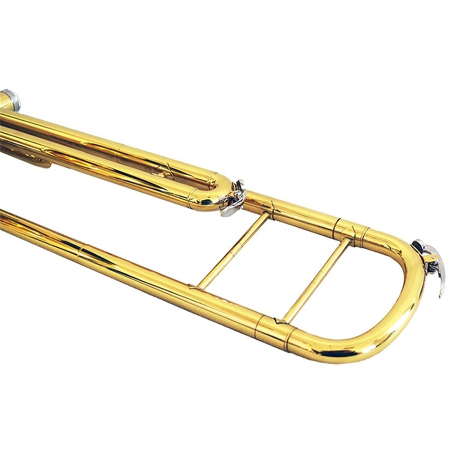 Trombone À Touches Verticales En Laiton Laqué Or, Trombone À Trois Pistons Avec Boîte De Rangement Et Accessoires Trombon e pour Débutants