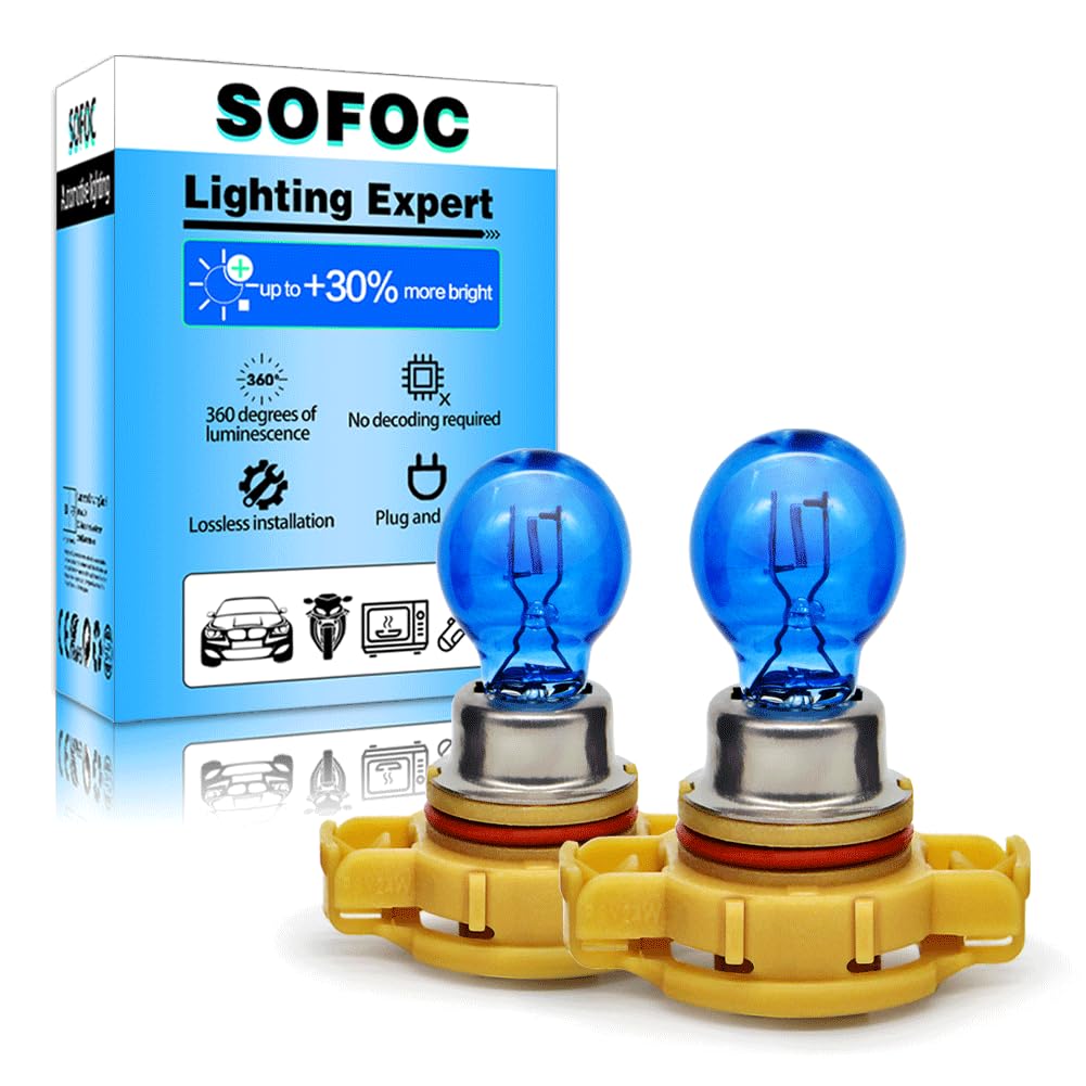 SOFOC-PSX24W 2504 Samochodowe Światła Przeciwmgielne Dziennego Jazdy Silna Penetracja Żarówka Baza PG20-7 12V 24W Biała 2Szt