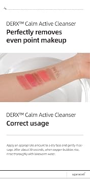 DERX Facial Cleanser for Sensitive & Oily Skin Calm Cleansing Foam with Plant Tannin, Redness Relief & Oil Control, Oxygen Bubble Technology, Korea Skin care (120ml/4.05 fl.oz.)