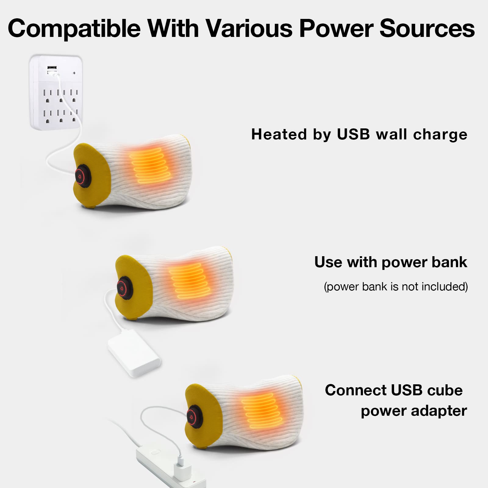 Lemonduck Heated Neck Stretcher, Neck Traction Device for TMJ Pain Relief and Neck Hump, Neck and Shoulder Relaxer Chiropractic Pillow for Relieve Muscle Tension Spine (Non-Chargeable)