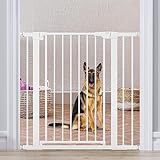 Mumeasy 36" High Extra Tall Dog Gate, 29.6"-40.5" Wide Pressure Mounted Tall Baby Gate for Dog, Auto Close Pet Gate with Door for Stairs,Doorways,House,White