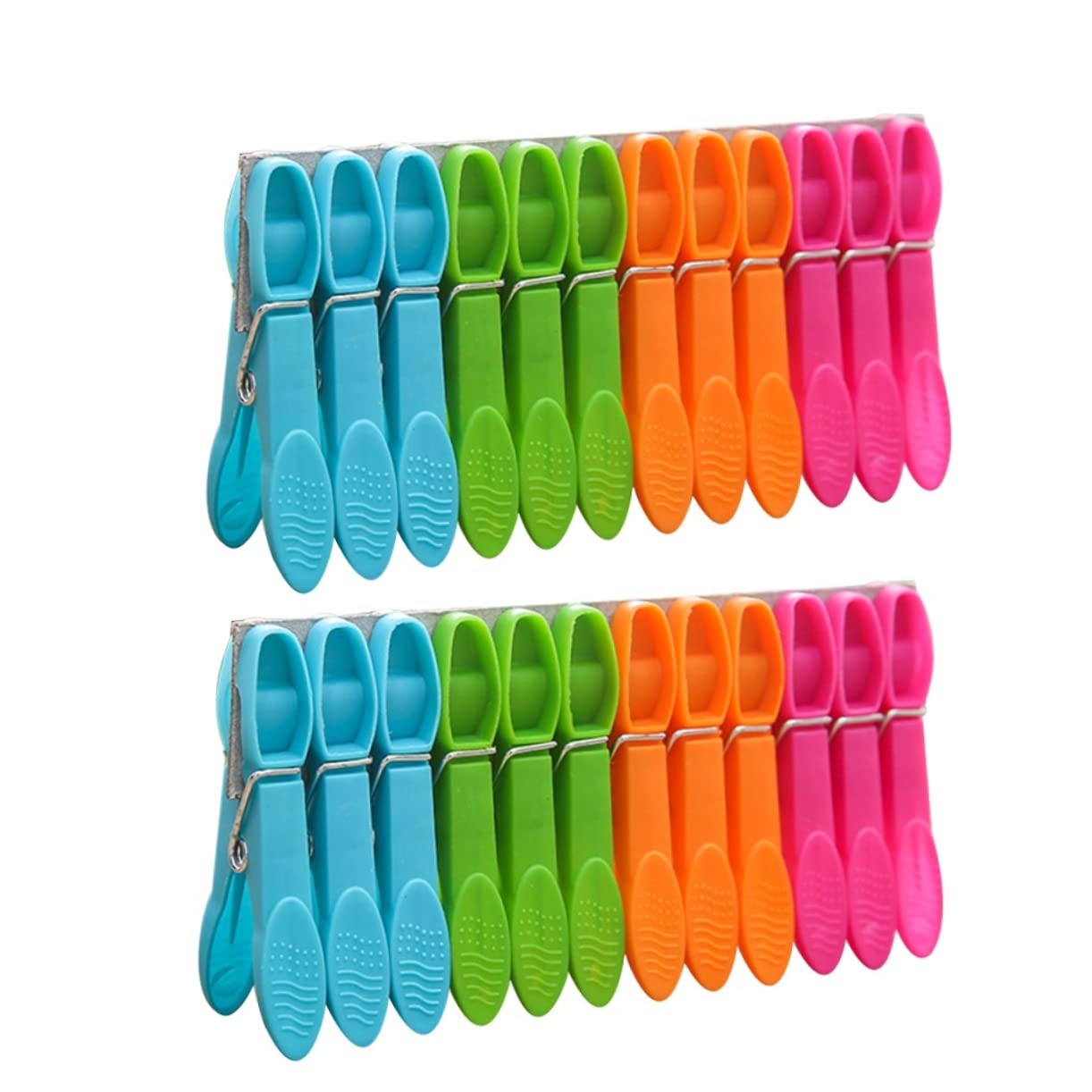 KOMBIUDA 96pezzi Mollette per Bucato Colorate Grandi e Resistenti in Plastica Antiscivolo Attacco per Lenzuola Trapunte Vestiti e Uso Interno ed Esterno Colore Casuale