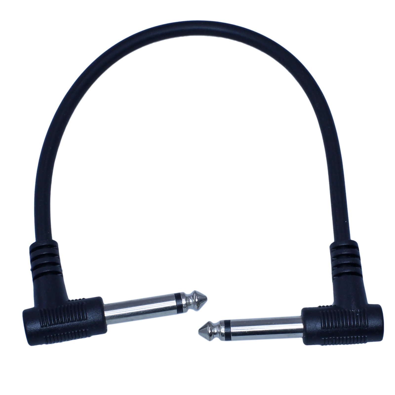 Yovus 1/4 to Quarter Inch Right Angle Instrument Cable Guitar Pedal Keyboard Patch Cord (1ft, Black)