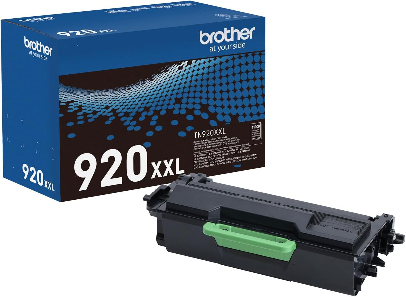 Genuine Cartridge TN920XXL Super High Yield Black Toner,1 Pack, HL-L5210DN, HL-L5210DW, HL-L5210DWT, HL-L5215DW, HL-L6210DW, HL-L6210DWT, HL-L6310DW,MFC-L6810DW