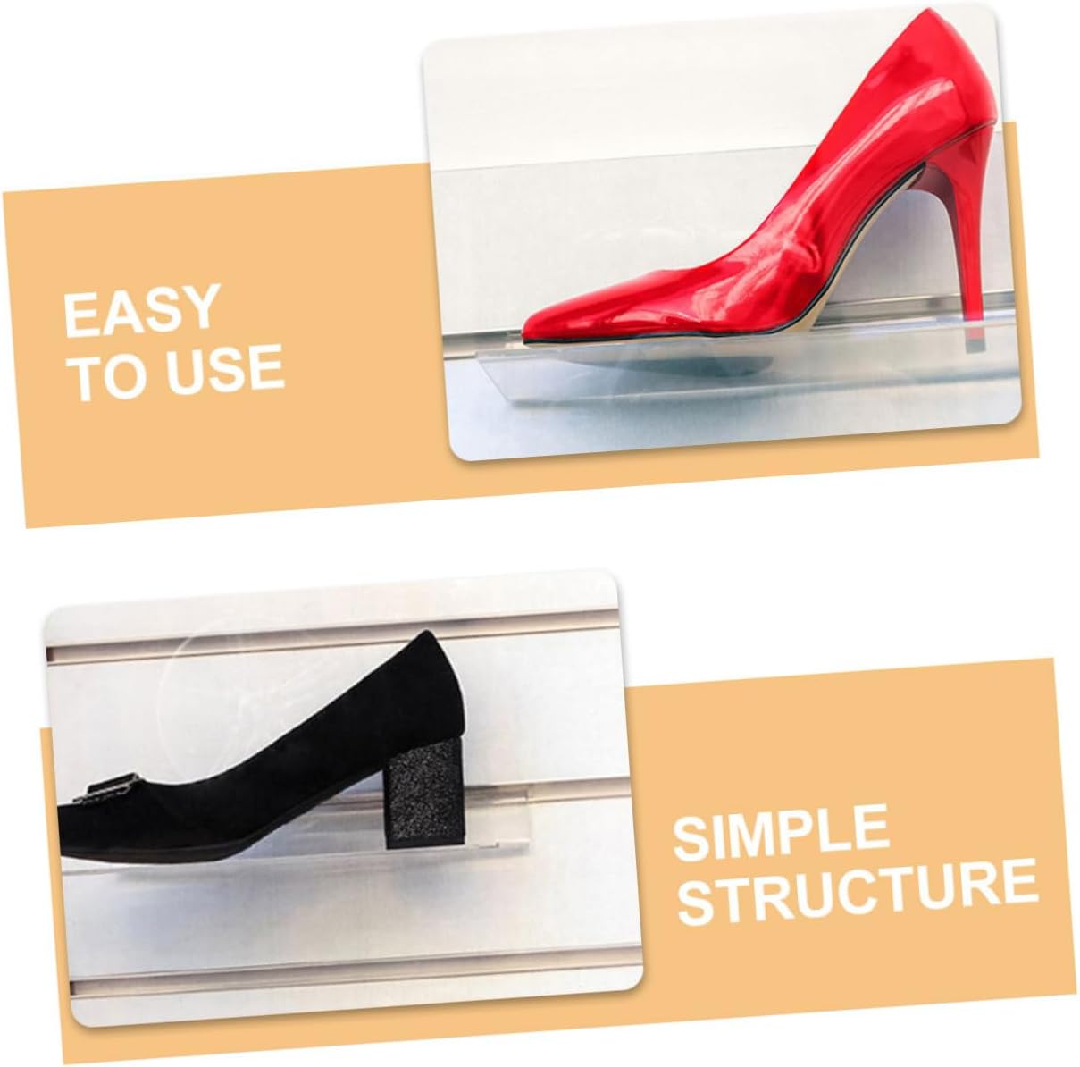 Outanaya 6pcs Shoe Storage Organizer Wall Shoes Display Shelf Plastic Display Stand