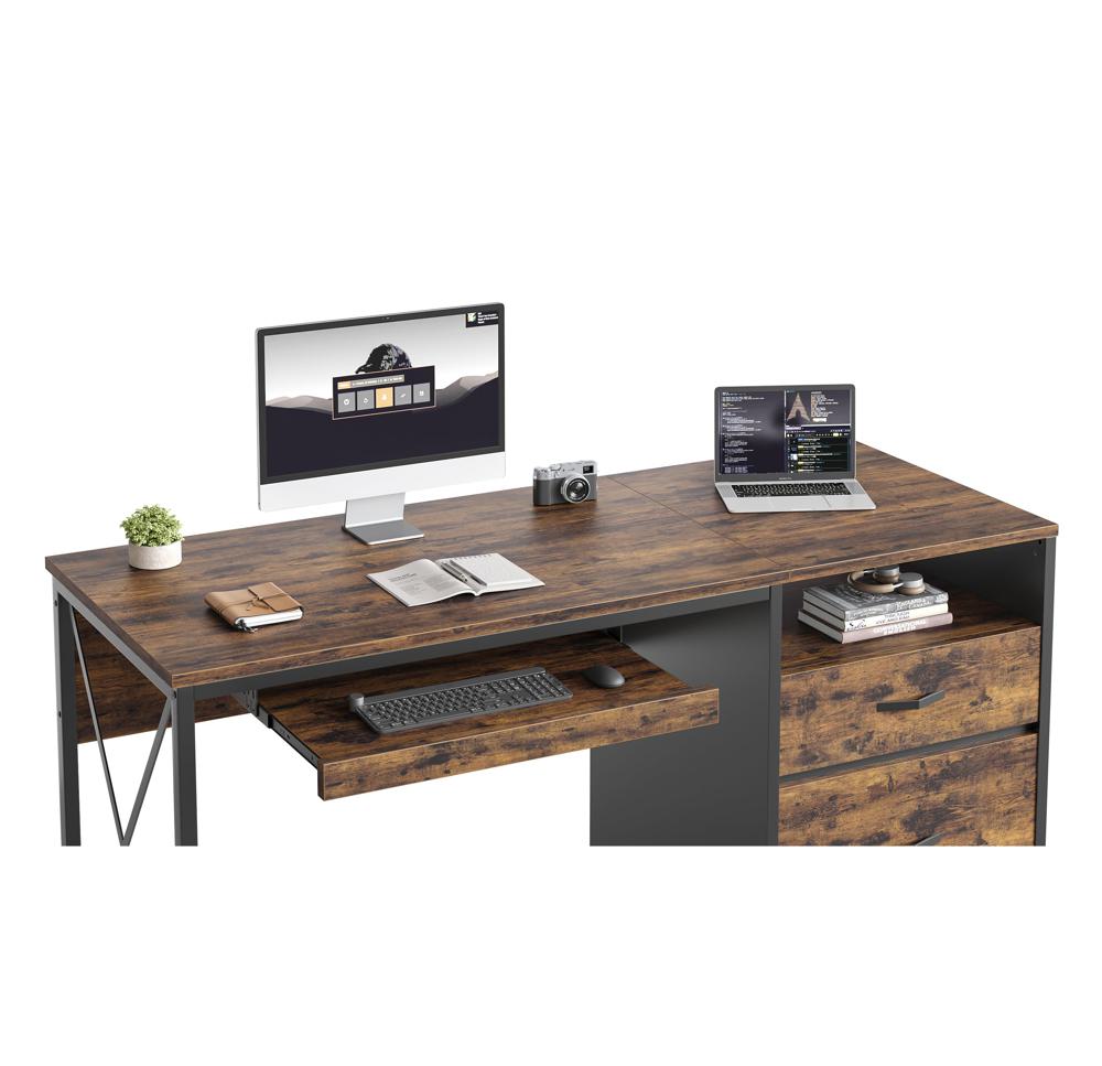 Amazon.com: Bestier Office Desk with Drawers, 55 inch Industrial