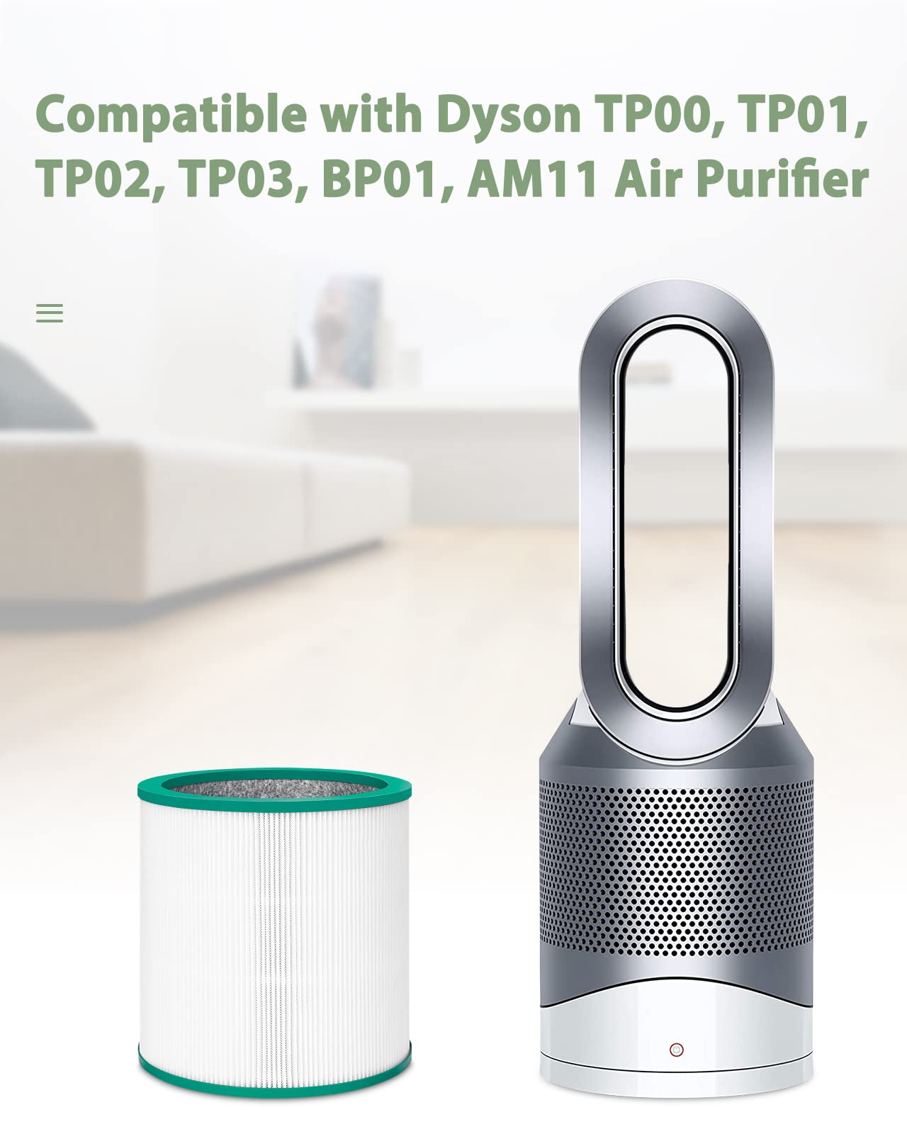 TP01 TP02 Filter Replacement Compatible with Dyson Pure Cool Air Purifier, True HEPA Filter