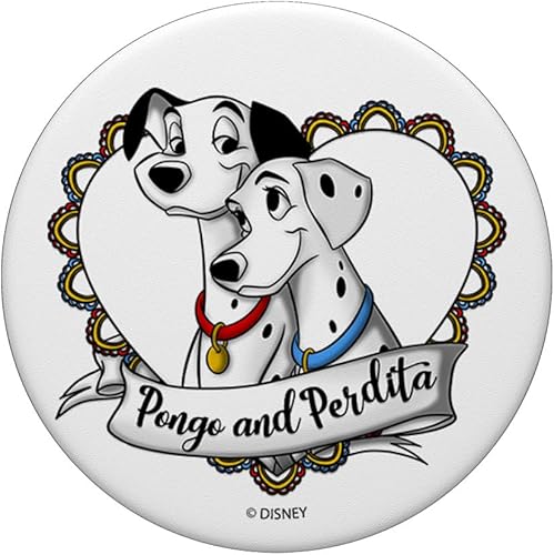 Miniatura 3 de Disney 101 Dálmatas Pongo y Perdita Heart Portrait PopSockets PopGrip agarre intercambiable para teléfonos y tabletas