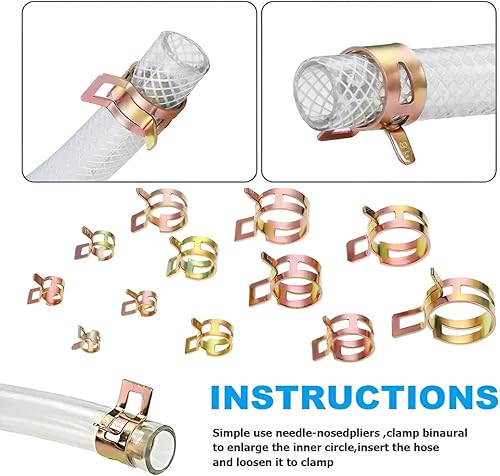 Miniatura 5 de BELOMI 60 piezas de kit de surtido de abrazadera de manguera de resorte, abrazadera de tubo de manguera de vacío de silicona para línea de