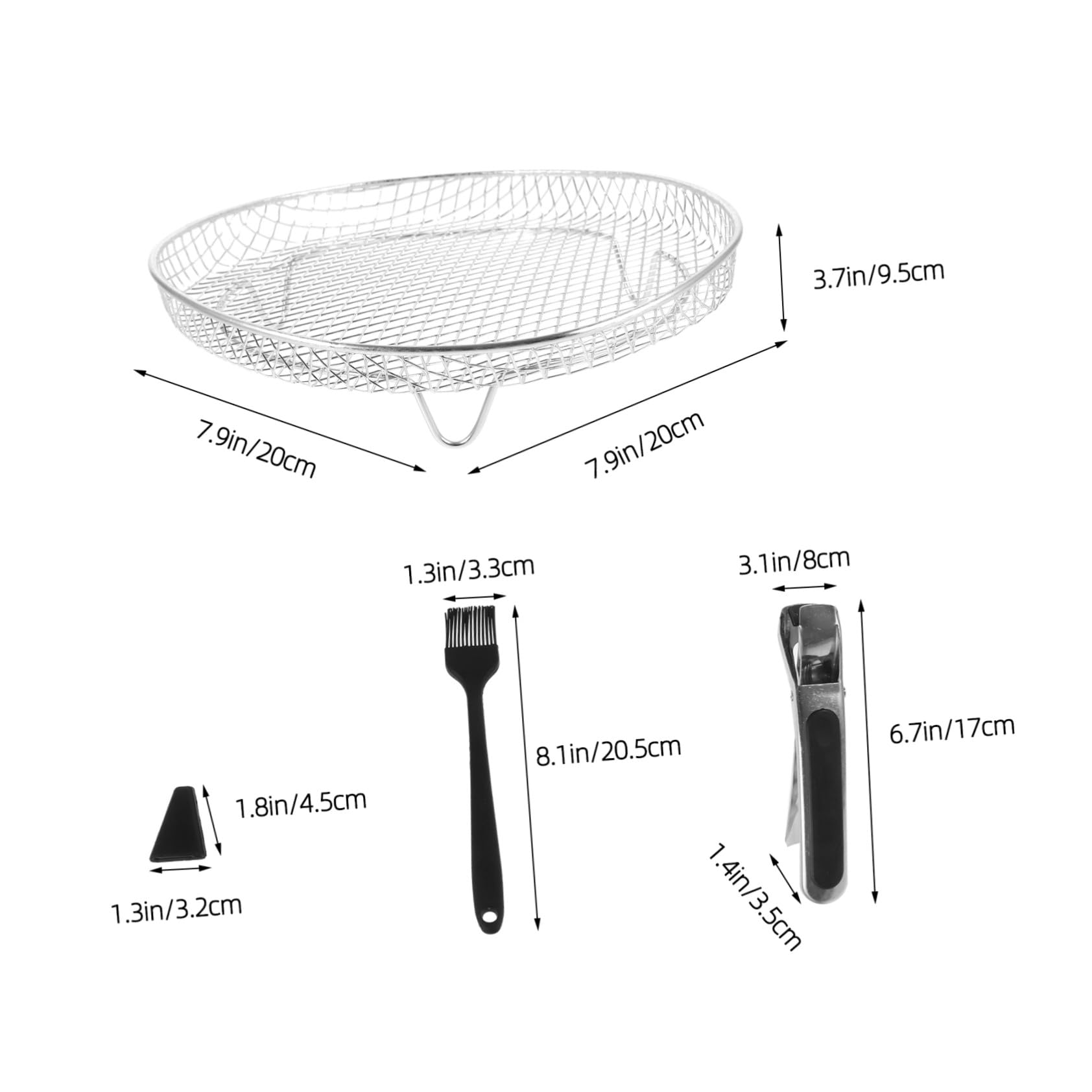 SHINEOFI 13pezzi Impilabile in Acciaio Inossidabile per Friggitrice ad Aria Accessori per Friggitrice Vassoio Multistrato per Cottura Sostitutivo ad Aria
