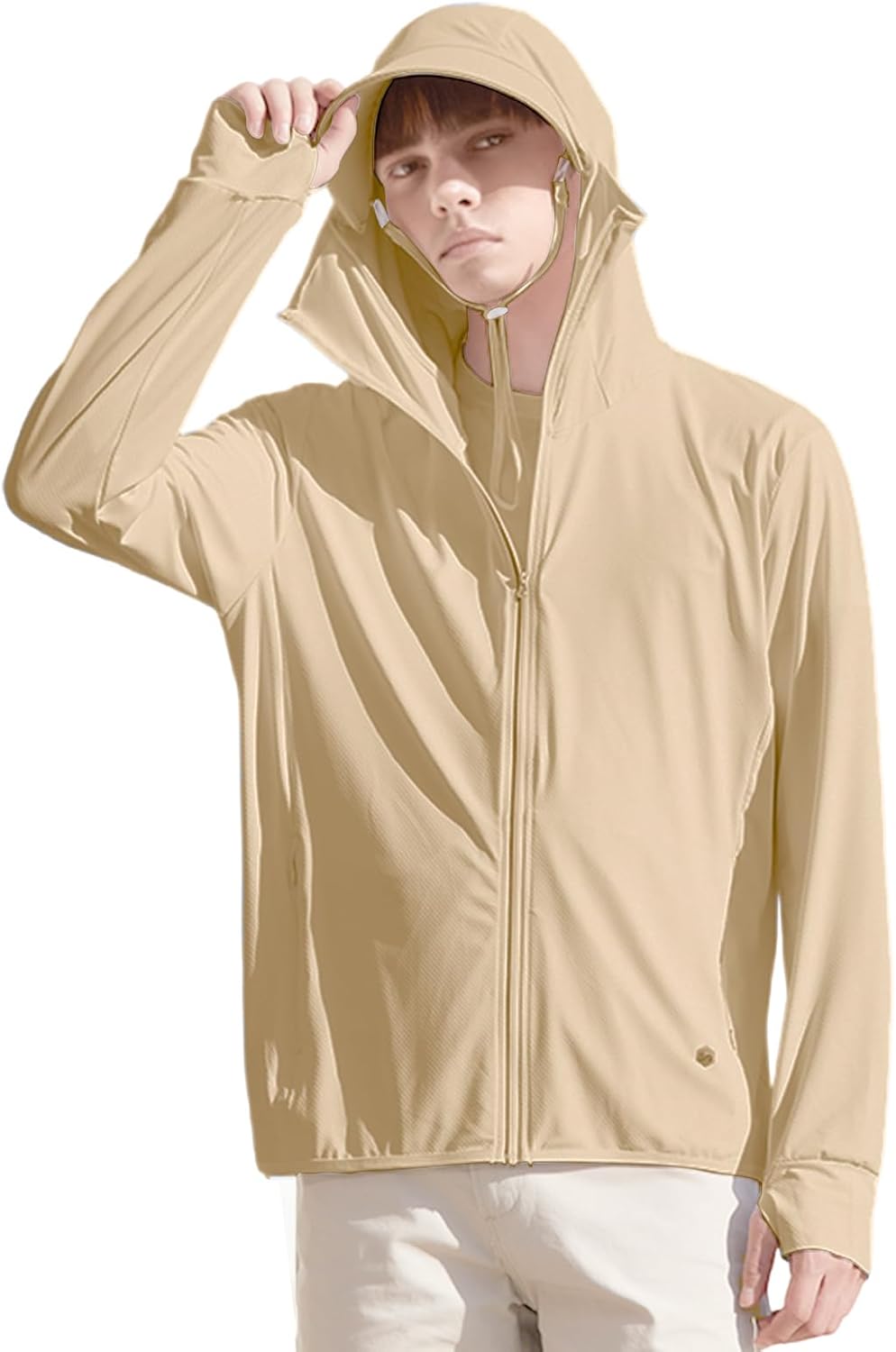 IBIH Mens Sun Protection Hoodie Autumn UPF 50 Long Sleeve Jacket Lightweight Breathable UV Shirts Fishing Hiking Golf