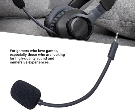Gaming Boom Microphone Replacement for 100 Headsets with Noise Cancellation Detachable 2.5mm Game Boom Mic