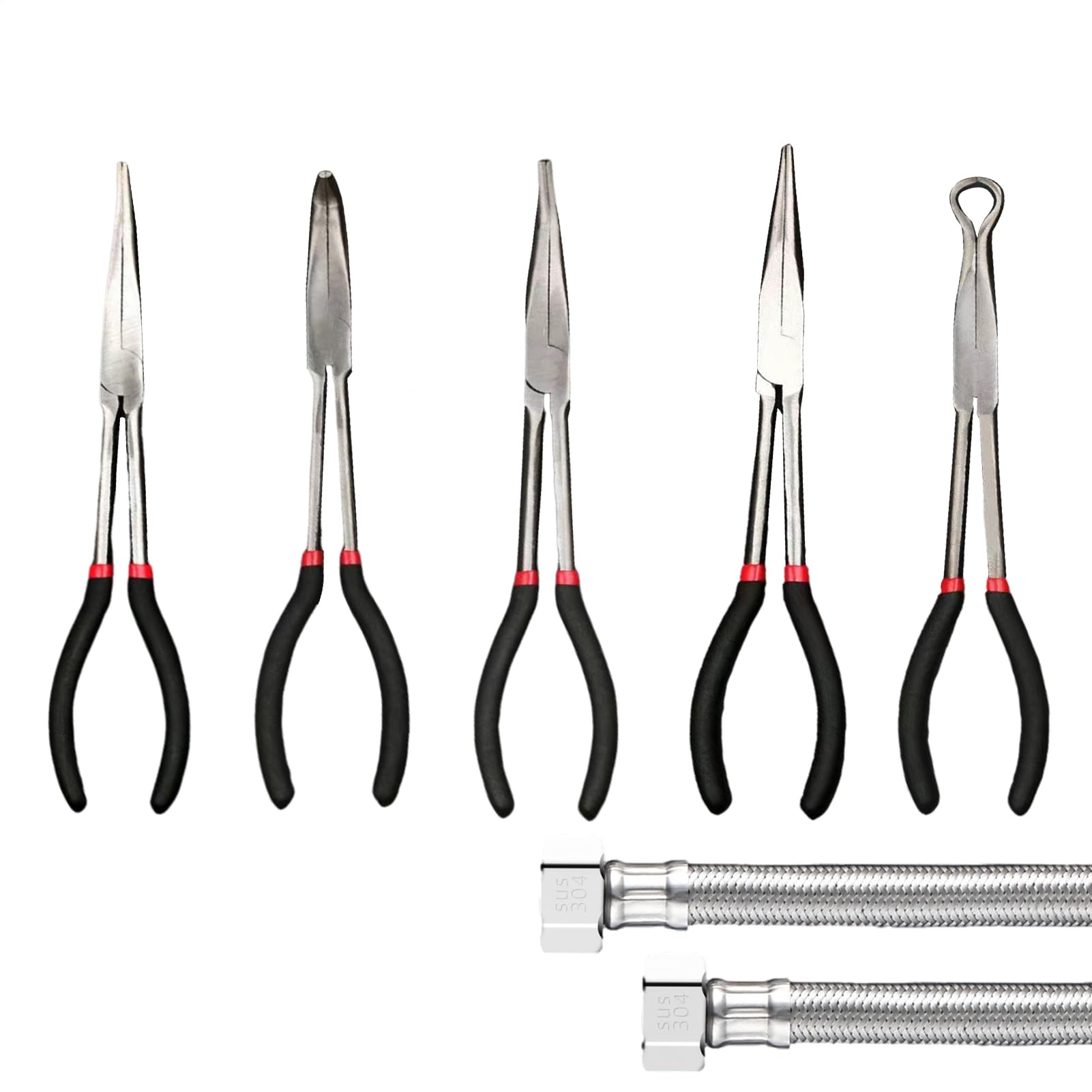 Alicates de Punta Fina Herramienta de Corte con Ángulos de 25, 45 y 90 | Alicates de Precisión de 28 cm Para Joyería, Manualidades, Pesca, Electricidad, Fontanería, Reparación Mecánica e