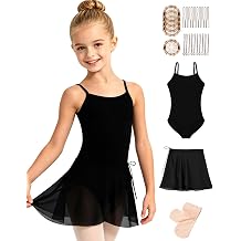 Girls Adjustable Ballet Leotard with Dance Skirt Tights