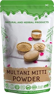 Multani Mitti Powder for Face Pack/Skin Whitening/Evens Skin Tone/Herbal Hair Thicker & Stronger for Men and Women/Bentonite Clay/Fuller's Earth Clay/Dark Circle/Pure/Herbal(100 Gram)
