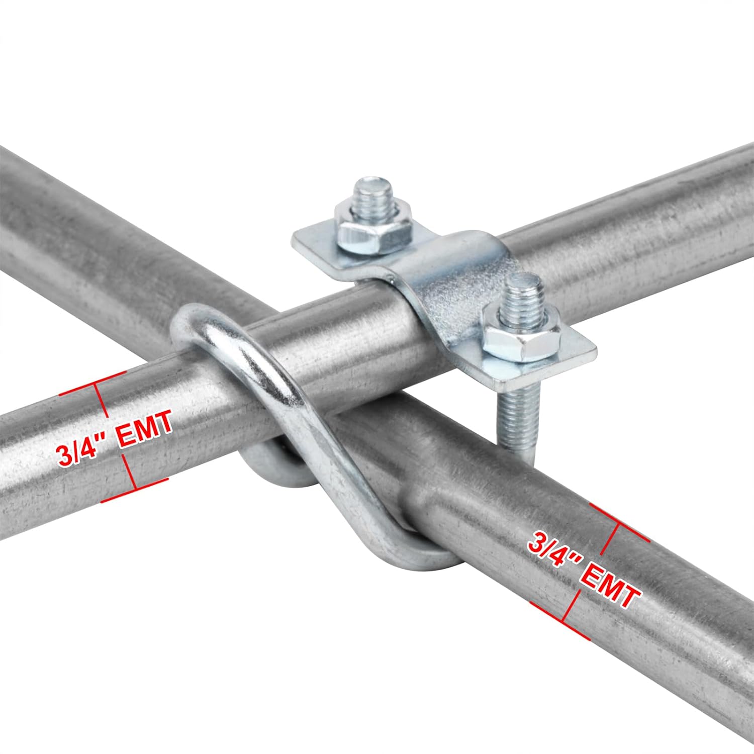 20 PCS Cross-Connector Vertical Pipe Clamp for 3/4" EMT Conduit, Crossover Clamp for Greenhouse, Awning