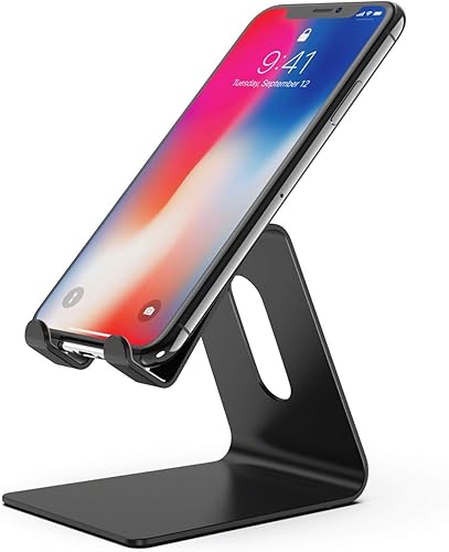 Soporte para teléfono celular negro compatible con iPhone Xs XR 8 X 7 6 6s Plus SE 5 5s de 4 a 8 pulgadas, tableta, todos los teléfonos inteligentes