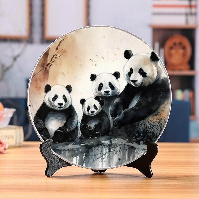 Amazon.com: DNOVING Panda Ceramic Decorative Plate Ideal for Wall