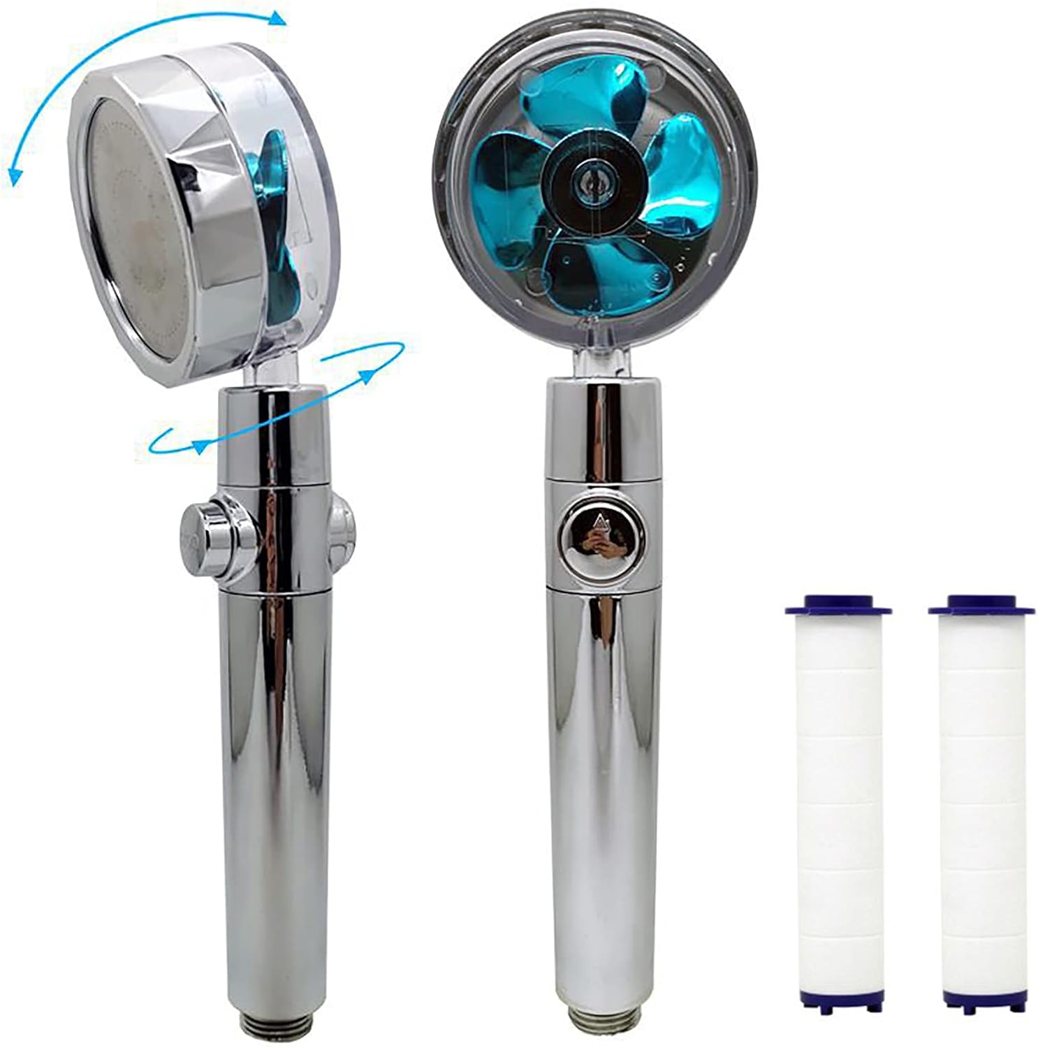 1 Pcs High Pressure Propeller Shower Head 360 ° Rotatable Shower Head