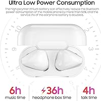 Vista 4 de Auriculares inalámbricos Bluetooth 36H Bluetooth 5.0 con funda de carga inalámbrica, IPX6 Auriculares intraurales impermeables con control táctil
