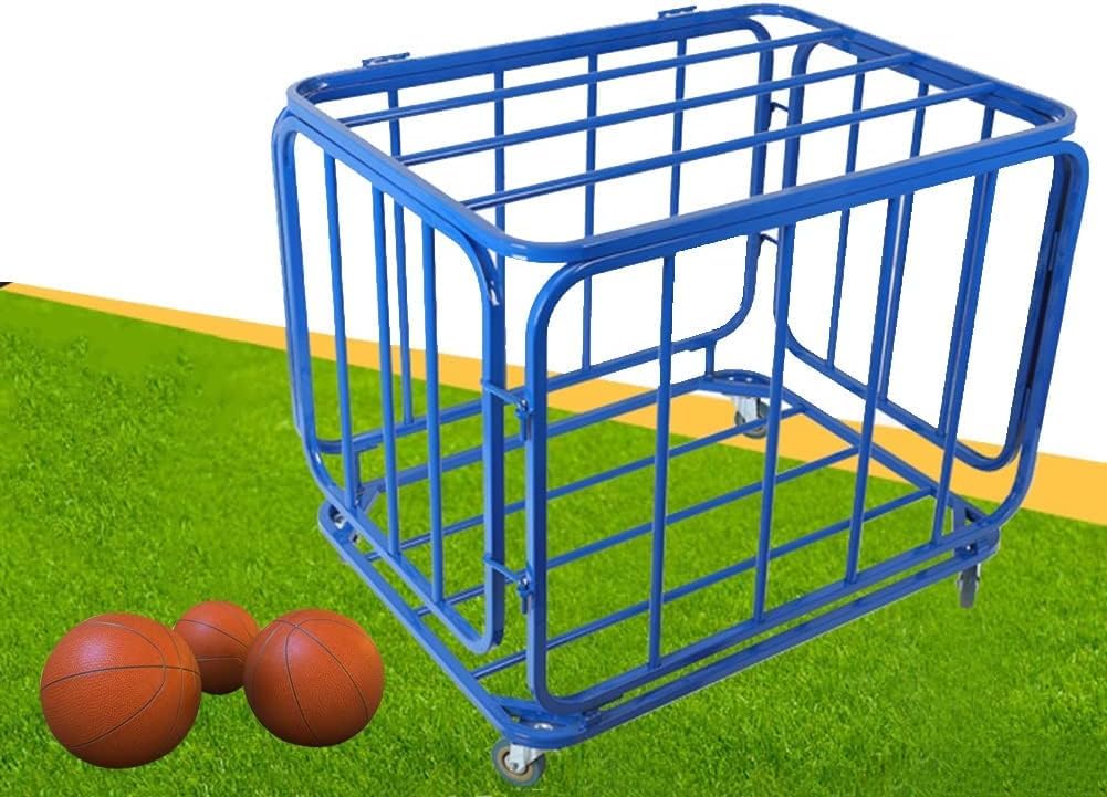 Ball-Aufbewahrungswagen mit Rädern, stapelbarer Ballkäfig für bis zu 38 Bälle für Fußball, Volleyball, Basketball, Fußball, robuster Ausrüstungs-Organizer