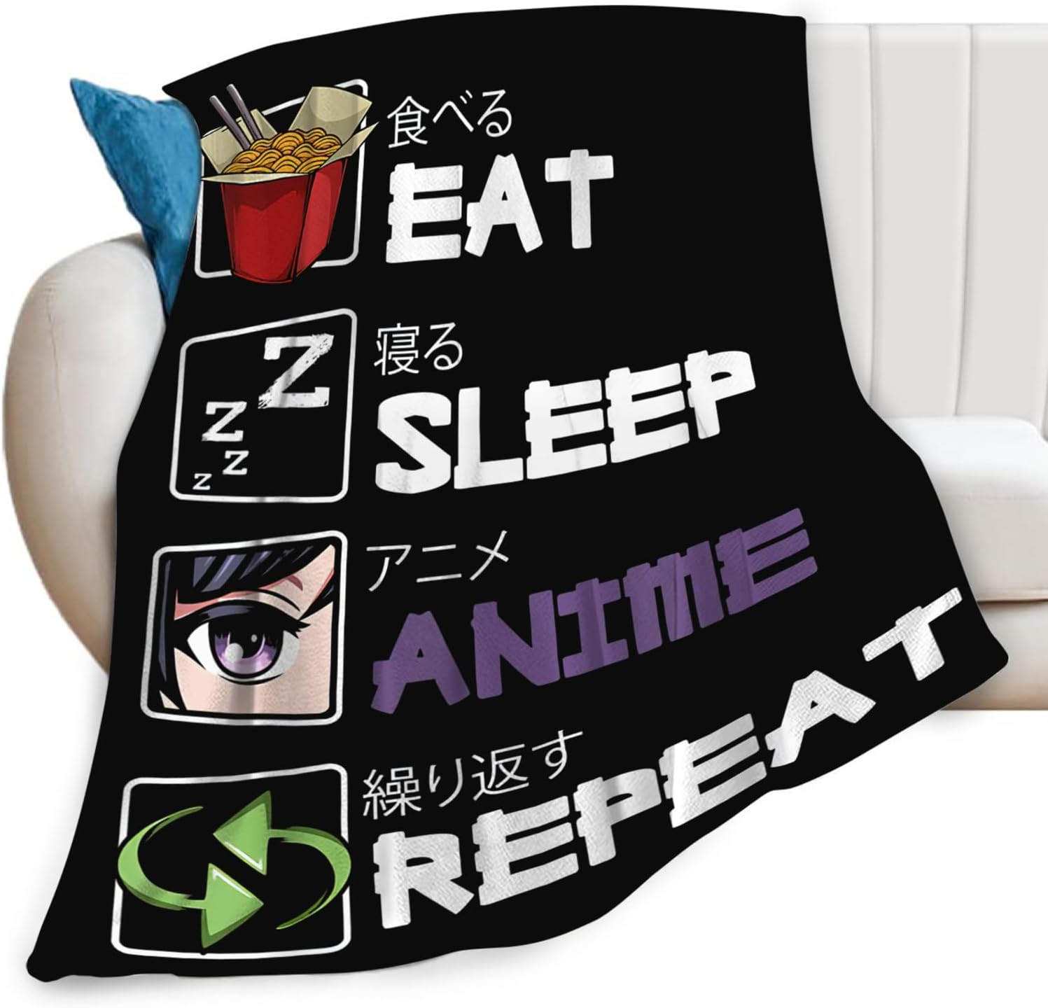 Bibeoh Anime Blanket for Girls Boys Anime Gifts Throw Blanket for Women Mens Lightweight Fuzzy Cozy Plush Flannel Fleece Blankets for Bed Decor 40"x50"