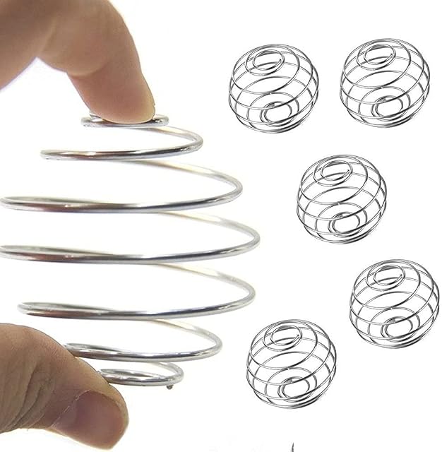 MEETOZ Shaker Balls, 5Pcs Protein Milkshake Whisk, Stainless Steel Spring Ball Mixing Wire Whisk Ball for Shaker,Drinking Bottle Cup