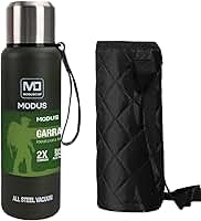 MODUS Garrafa Térmica Aço Inox Portátil Caneca de Viagem com Corda e Bolsa 1000ML/1500ML (Verde 1000ML)