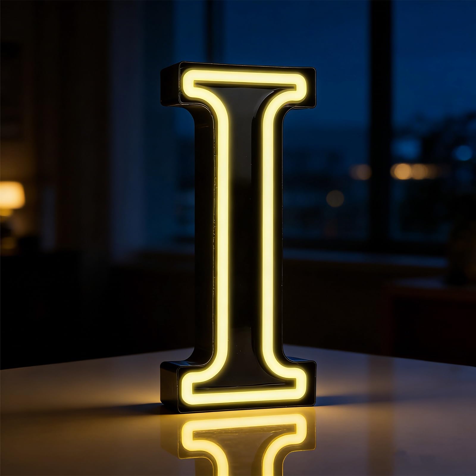 LED Letter Lights, Light Up Letters I, Alphabet Sign Gifts for Girls Women Party Birthday Decorations Valentine Wall Table Decor Battery Operated (I)