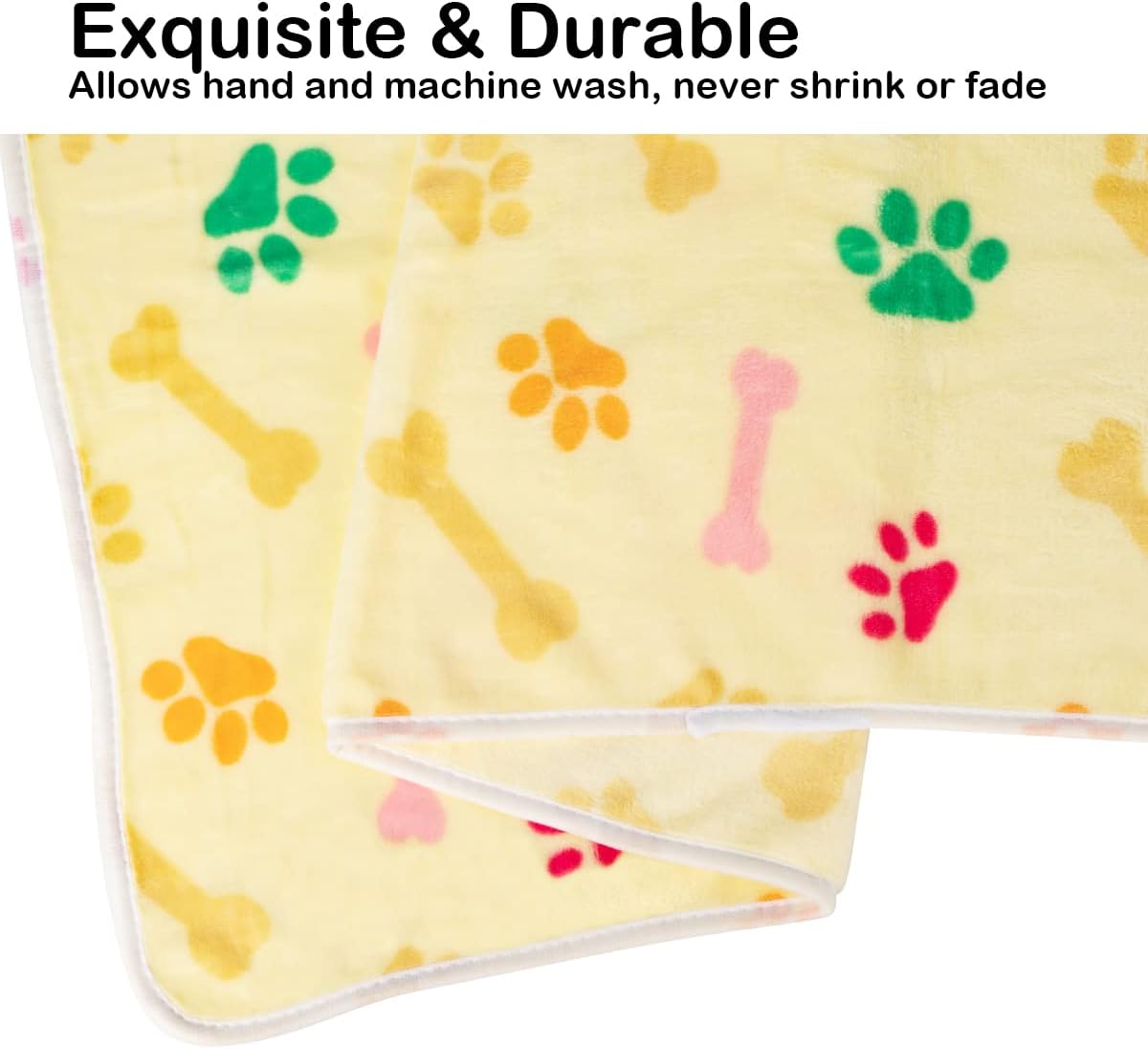 Dono 1 Pack 3 Blankets for Dogs, Soft Fluffy Paw Print Pattern Fleece Pet Blanket Warm Sleep Mat Cute Print Design Puppy Kitten Blanket Doggy Mat for Dog Cat Kitten Doggy