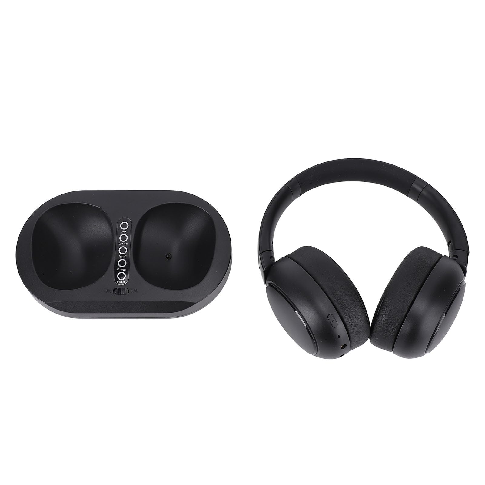 Sxhlseller Casque sans Fil pour L'observation de la Télévision, Casque télévisé sans Fil avec Une Batterie de 800mAh pour Les Parents et Les Seniors, Affichage au Niveau de la Batterie (Prise UE)