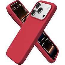 ORNARTO Compatible with iPhone 17 Pro Case 6.3", Slim Liquid Silicone 4 Layers Full Covered Soft Gel Rubber Shockproof Cover, Protective Phone Case for iPhone 17 Pro-Red