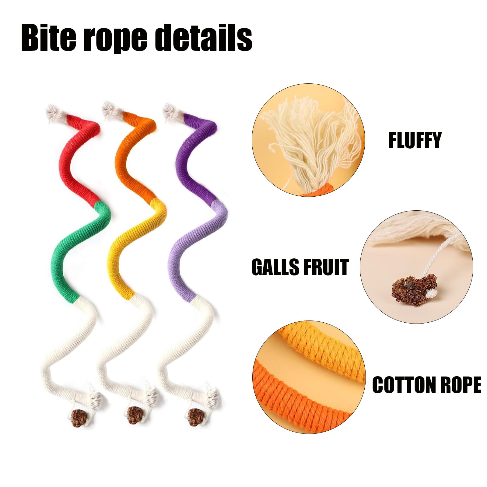 Pence & Moon Collective 3 Pcs Natural Catnip Chew Rope, Snaky Rope Toys, Interactive Cat Toys - Image 2
