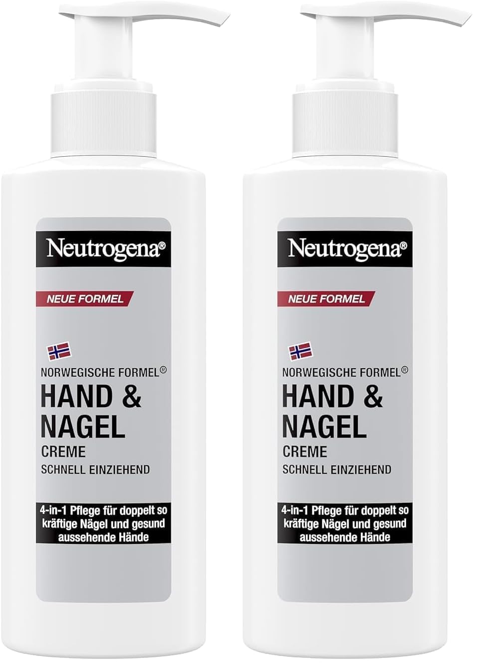 Neutrogena Crema mani e unghie (150 ml), idratante per le mani con cura 4 in 1 per mani e unghie belle, cura della pelle ad assorbimento rapido con pantenolo e glicerina in dispenser di crema per le