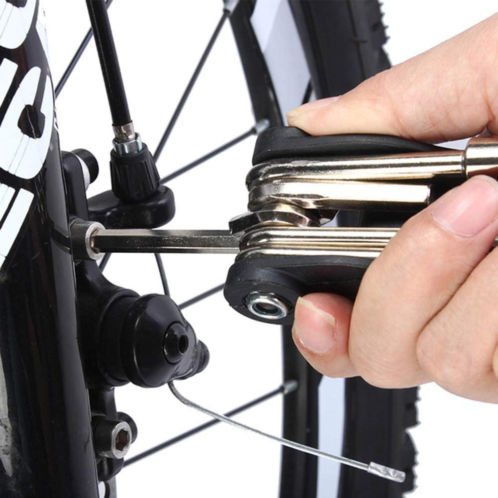 16 in 1 Kit Riparazioni Bicicletta, Bicicletta della Tool Attrezzi per Bici Multifunzione per Manutenzione