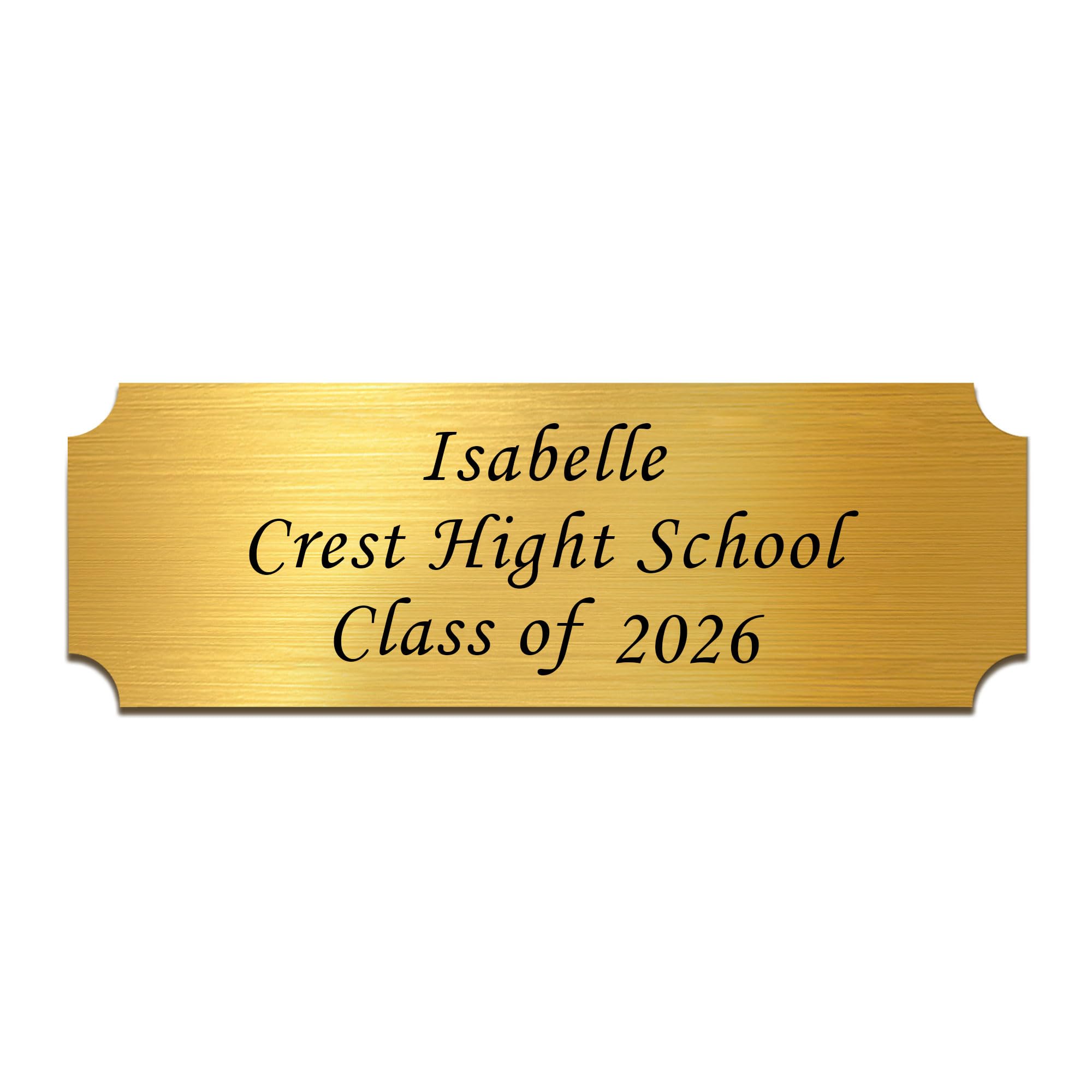 Engraved Name Plates Graduation Gifts Class of 2025 Custom Plaque Trophy Plates Engraved Name Plate Custom Engraved Plate Personalised Engraved Brass Plaque (Gold-1, 3x1 in)