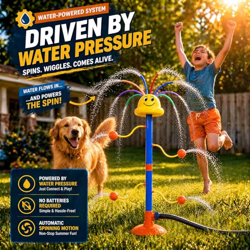 Kids Sprinkler Toy, Smiley Rainbow Water Sprinkler for Backyard, Ages 3-8 by STSAIL - Used condition - Image 3