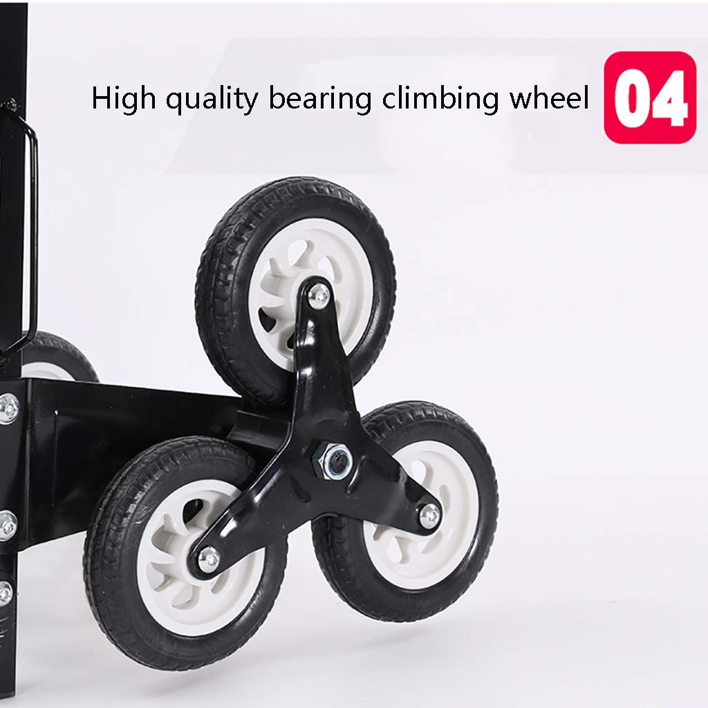 Carrito utilitario plegable resistente con ruedas de escalada, carrito de compras portátil multifunción para suministros de construcción y equipaje