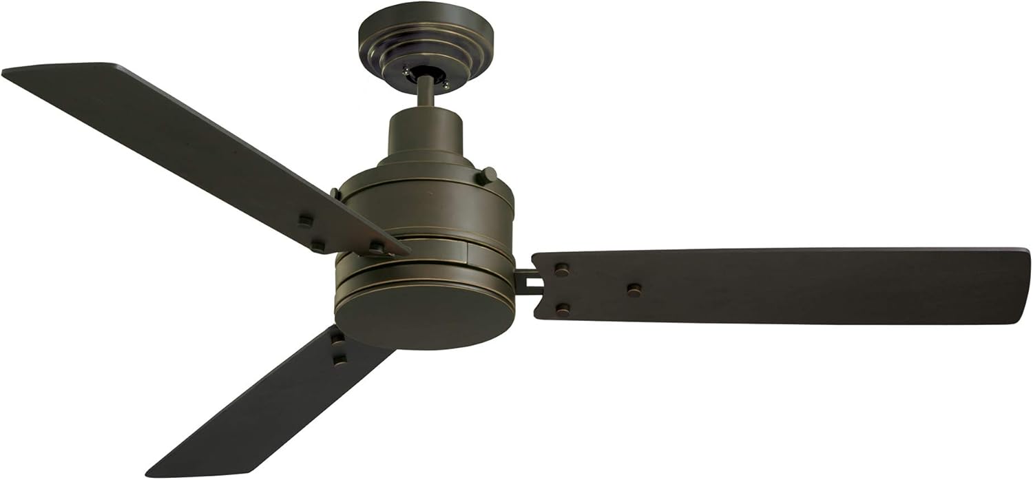 Uр Tо 40% оƒƒ Luminance kathy ireland HOME Highpointe LED Ceiling Fan with Remote Control | Modern Industrial Lighting Fixture with 3 Blades, 2 Downrods, and Removable Decorative Cables | Dimmable, Golden Espresso, 54 Inch