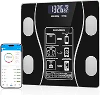 Balança de Bioimpedância Digital 180Kg com App OKOK Bluetooth | IMC, Gordura Corporal, Músculos, Visceral | Vidro Temperado, Alta Precisão