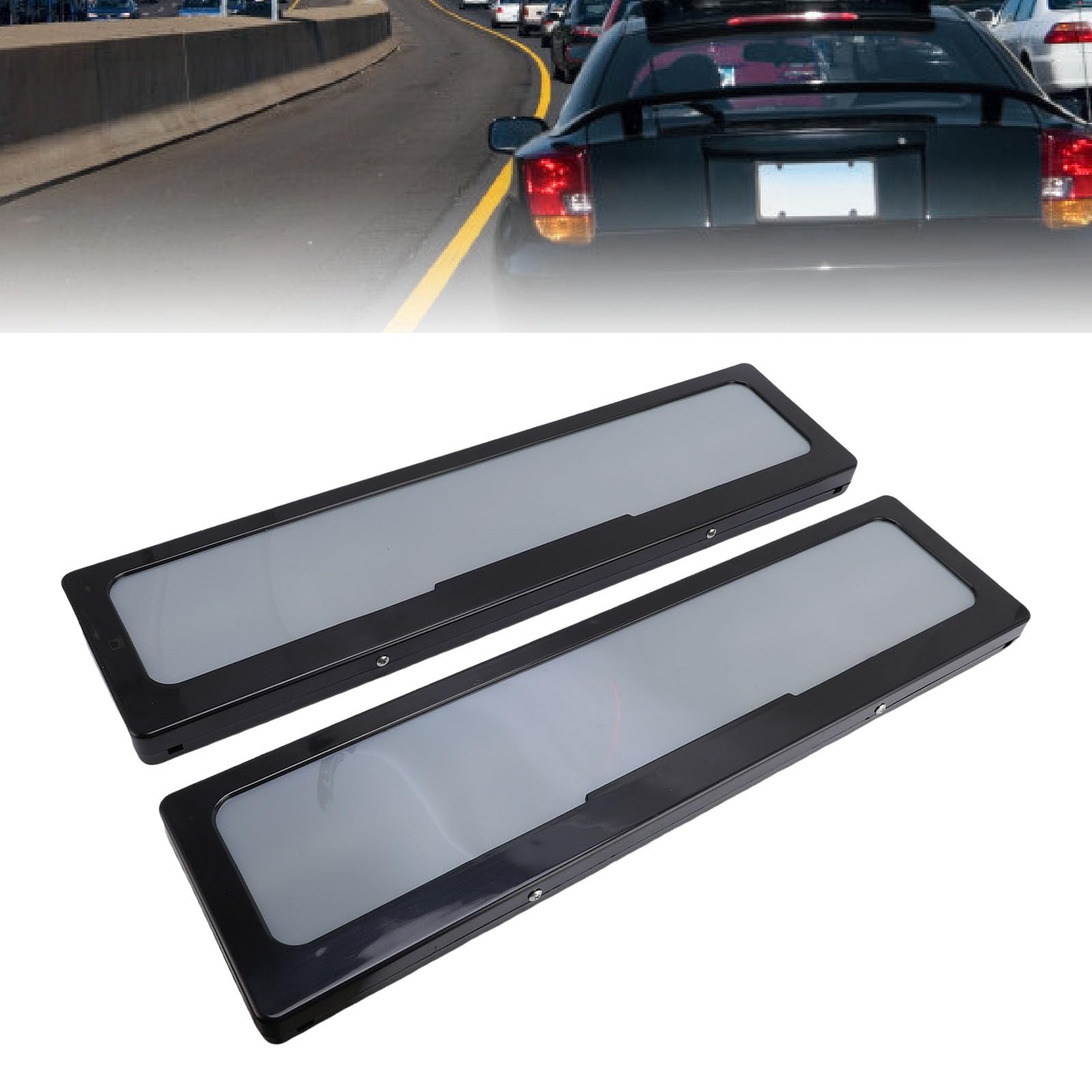 Annadue 2PCS Ramki Tablicy Rejestracyjnej, ABS Black Front Tylna Tylna Uchwyt na tablicę rejestracyjną dla Europejskiej Metody Samochodowej, Akcesoria Samochodowe