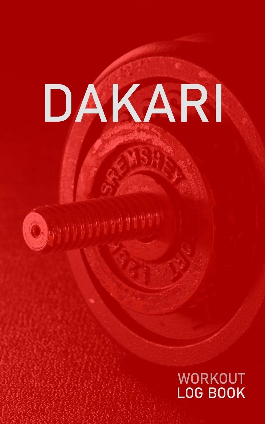Dakari: Blank Daily Health Fitness Workout Log Book | Track Exercise Type, Sets, Reps, Weight, Cardio, Calories, Distance & Time | Record Stretches ... First Name Initial D Red Dumbbell Cover