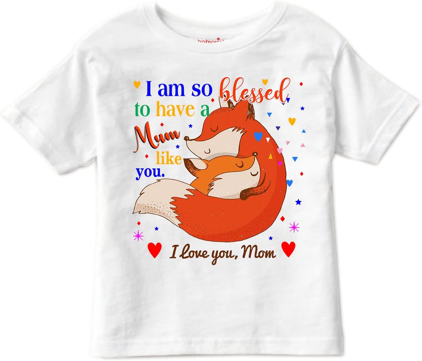 baby wishMom T-Shirt for Boy’s and Girl’s T-Shirt Toddler Boys Mother's Day T-Shirts Short Sleeve Top Kids Clothes Baby Boy T-Shirts I Love Mummy