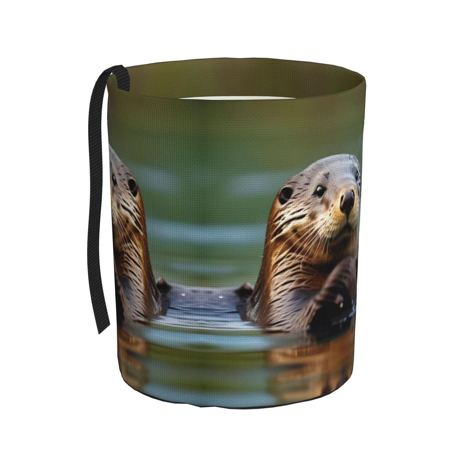 Otters Print Car Trash Can, Portable Garbage Bin,Trashcan Car, Leakproof Car Can,for Car Office Home