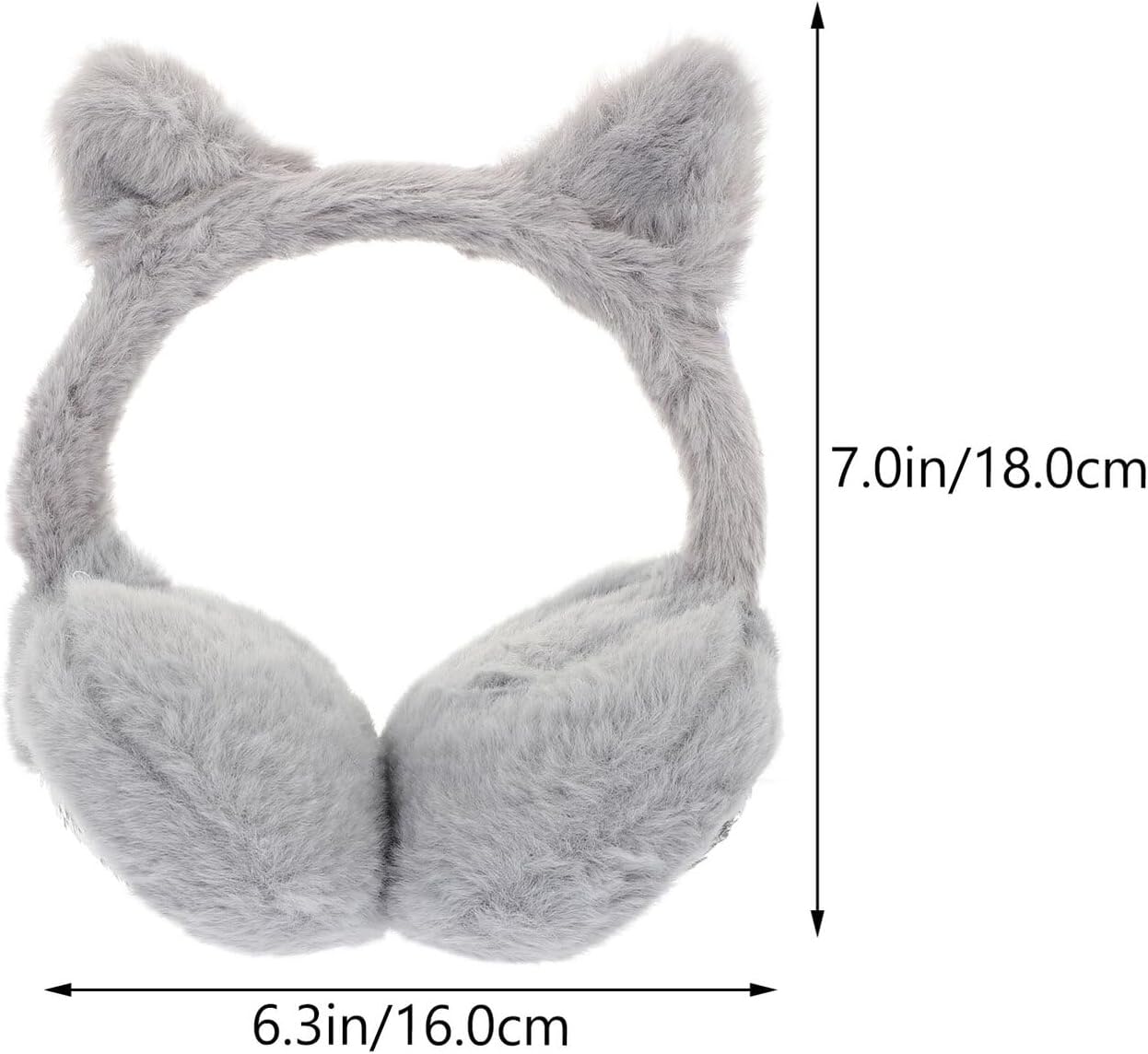 VILLCASE Winter Earmuffs Women Lightweight Furry Ear Warmers Gray Plush Protective Outdoor Ear Cover