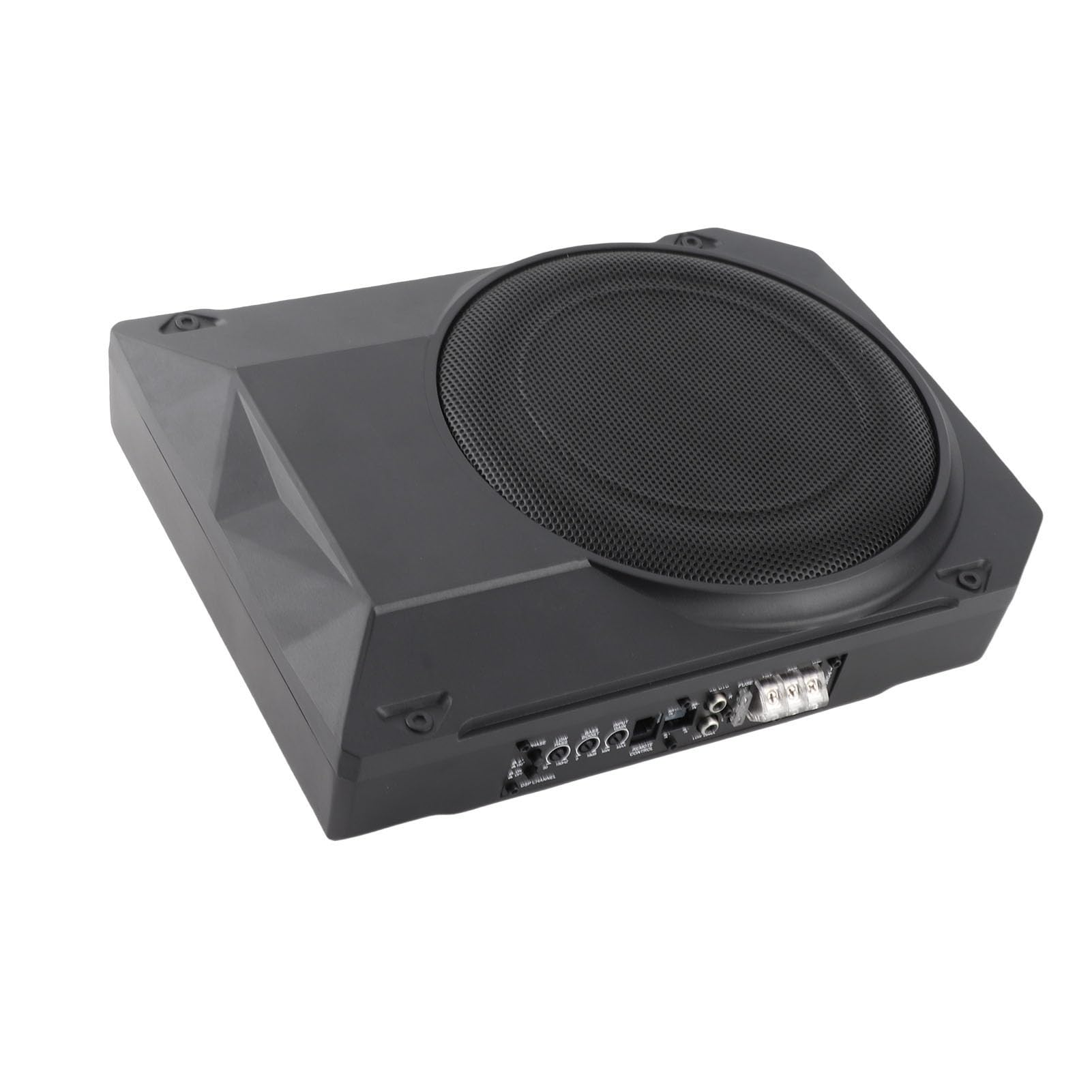 Ausla Subwoofer per Auto, Subwoofer Attivo Sotto il Sedile in Ferro e Alluminio DC12V 600W con Filtro Passa Basso Bass Boost Ingresso Livello Alto Basso per Aggiornamento Audio Universale per Auto