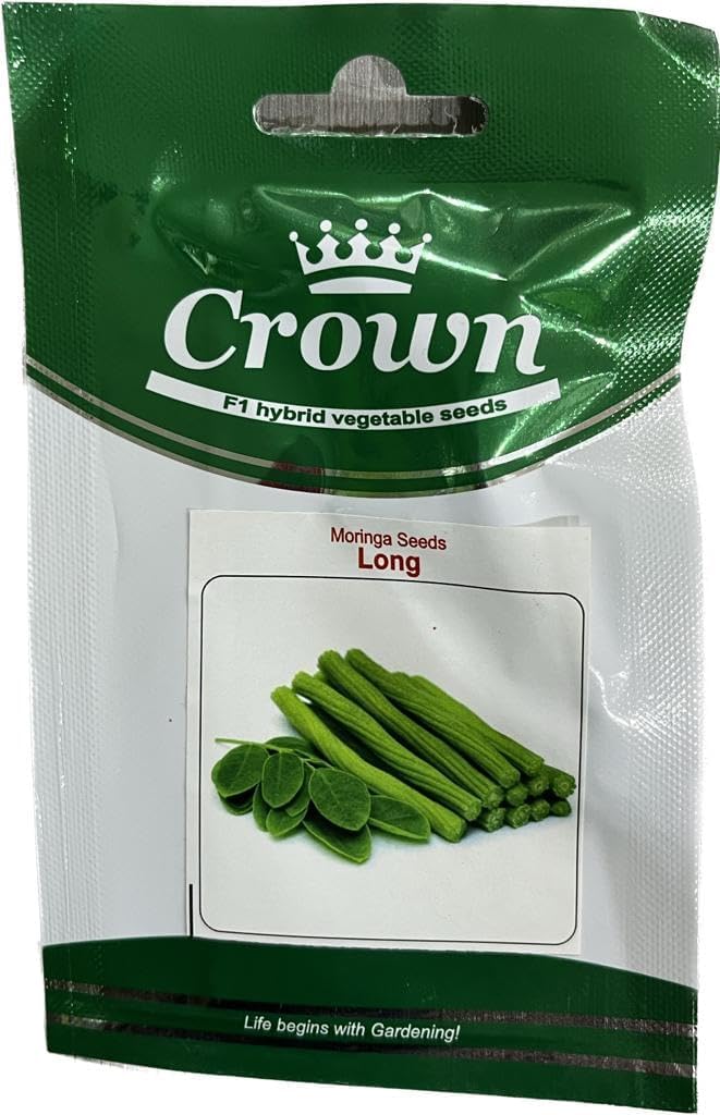 Moringa drum stick seeds | Premium Quality Seeds by Crown Seeds Hybrid, seeds Organic Non GMO Vegetable Seeds for Home and Garden Potted Plants,Easy to Plant,| Made in India
