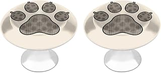 2 Pack Cabinet Knobs 1.1 Inch Single Hole Drawer Pulls Handles Decorative Funny Dog Bone Paw Furniture Knobs for Dresser Kitchen Bathroom Cupboard Wardrobe Vanity Closet Door Hardware